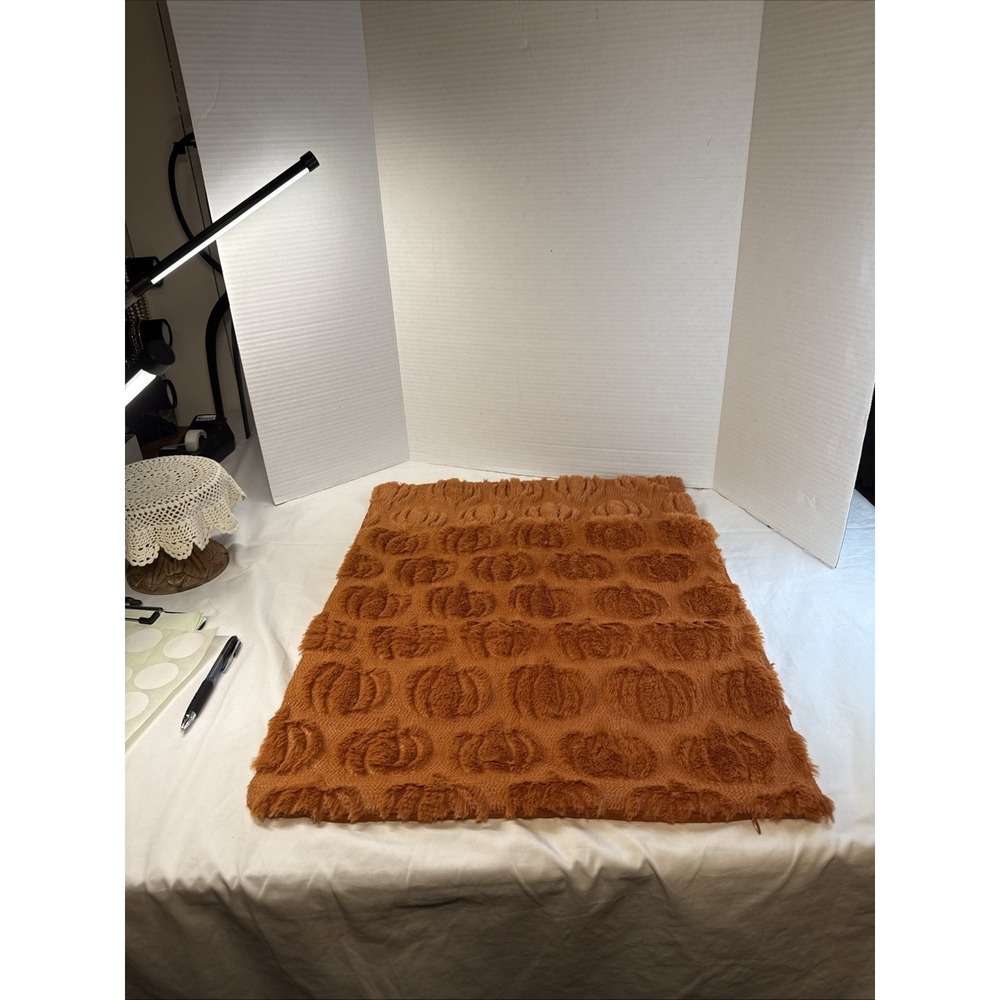 2 Pumpkin Pillow Covers Autumn Orange Chinelle Textured Soft 17" Square Zipper